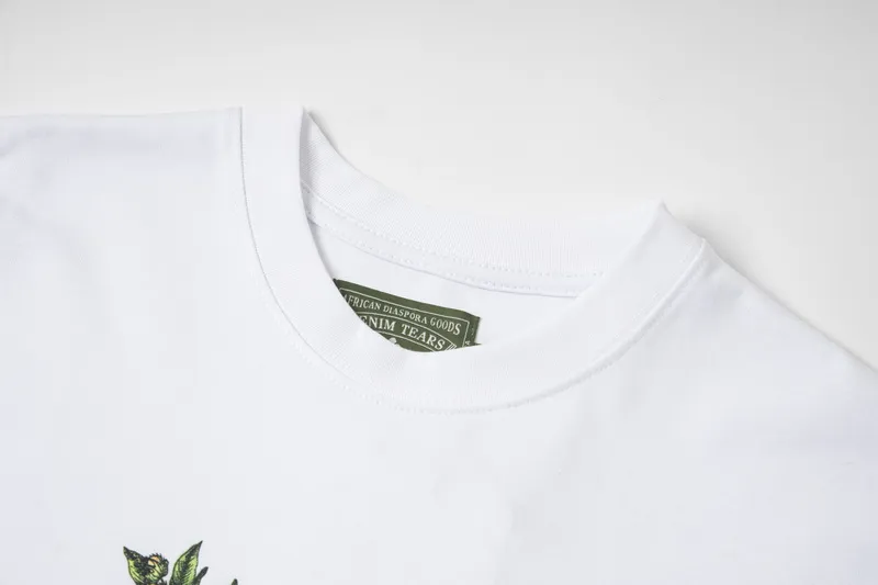 D310 #DENIM TEARS Kapok classic pure cotton loose unisex white short-sleeved T-shirt 38 p100 black, white, green, pink, blue